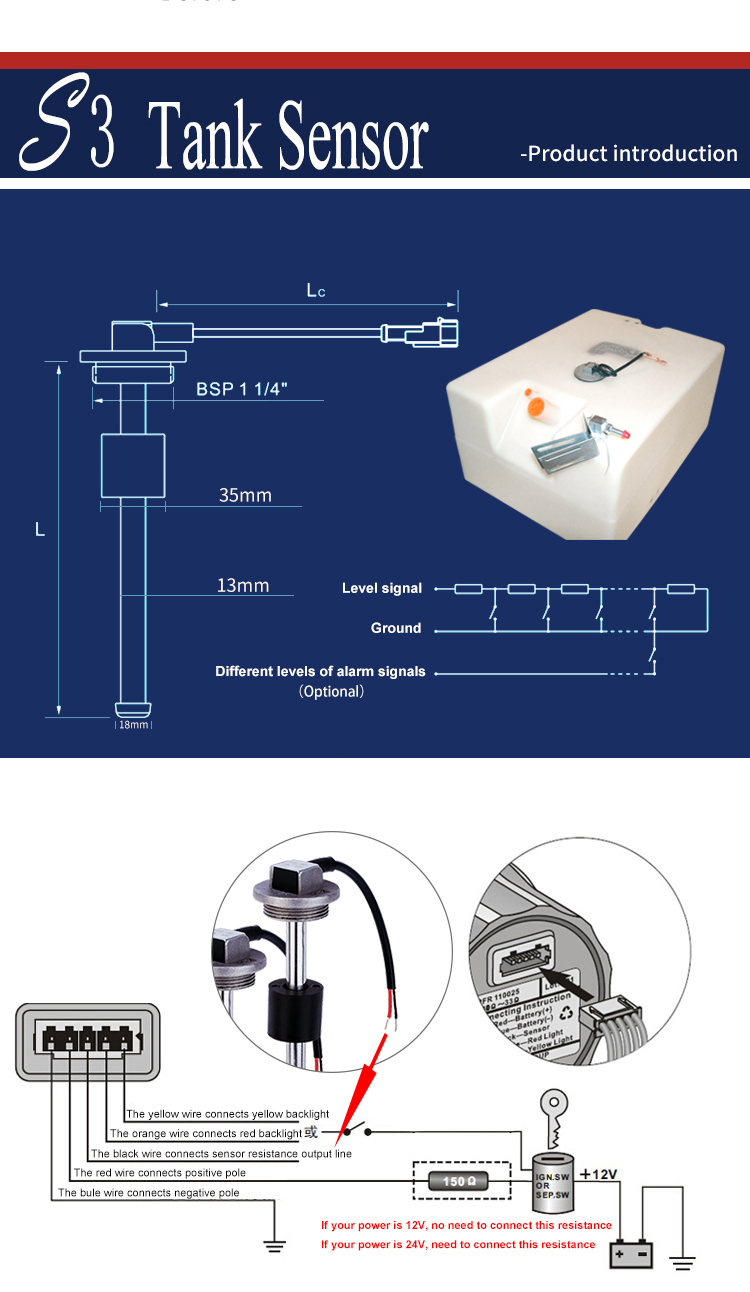 Genuine Marine home kus types 4000mbar tank level sensor mount instrument lpg tank level sensor