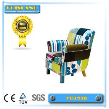 Well designed patchwork armchair lounge chair with stylish feet