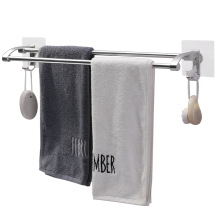 2021  New Look Double Rod Towel Rod Silver Space Aluminium Towel Holder Modern drain drying towel rack