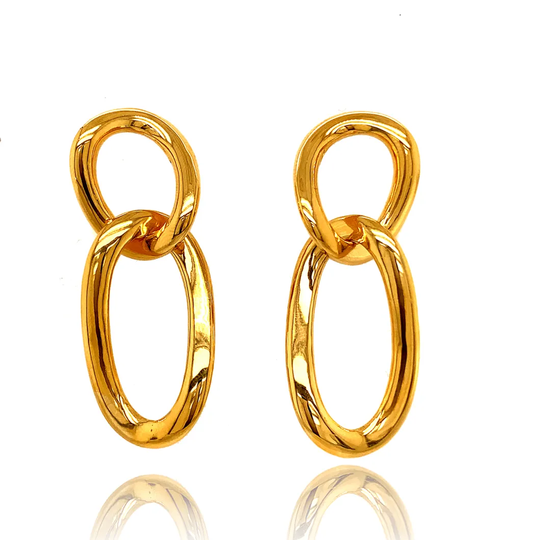 925 Silver K Gold Jewelry Fashion Circle Earrings Gemopia