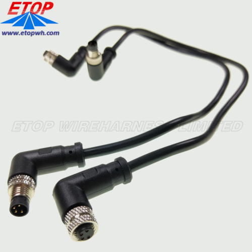 custom overmolded m8 waterproofing connector cable