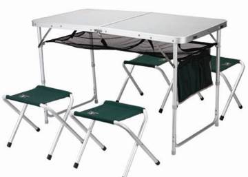 camping table with folding chair