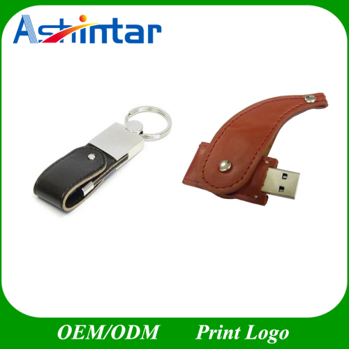 Support Logo Printing USB Memory Flash Disk Pendrive Leather USB Stick