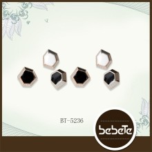 hexagon coat buttons metal stone