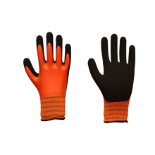 Latex Series Orange Black Polyester Sand Latex Gloves