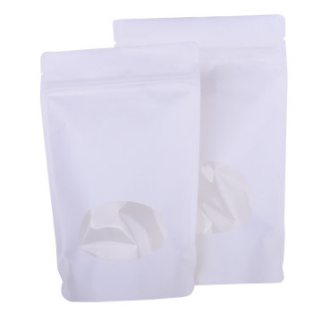 sacos ziplock de papel kraft branco com janela