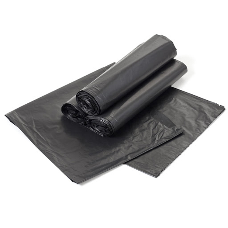 Rollo de bolsas de basura de plastico HDPE/LDPE revestimiento negro