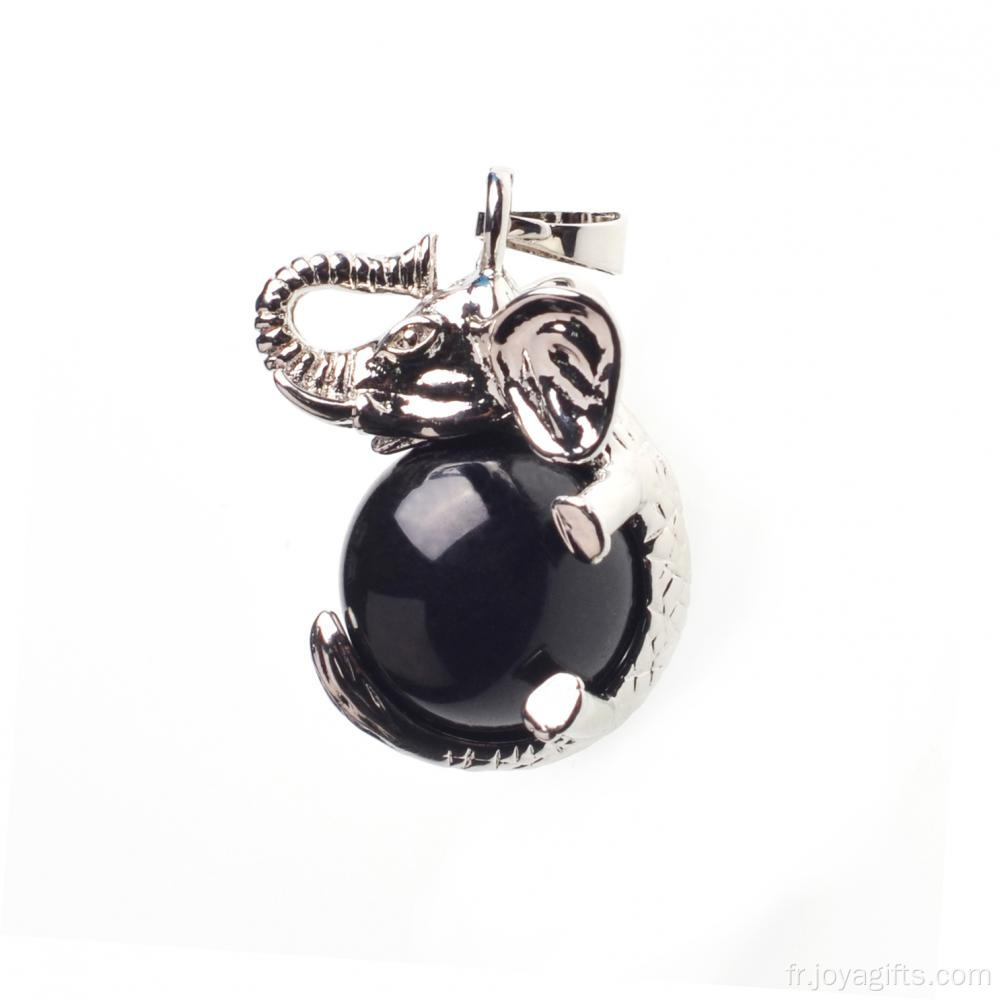 Collier d&#39;animaux naturels guérisseurs 2017 avec onyx noir