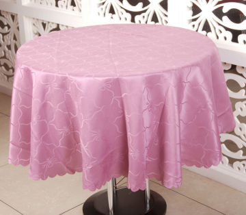 Large Size Round Wedding Jacquard Table Cloth , Customized Table Cover