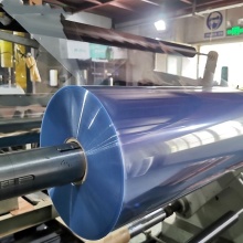 light blue color transparent pvc film