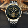 Big dail tourbillon steel men's mechanical watchs