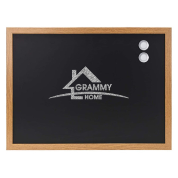 Oak finish magnetic framed chalkboard