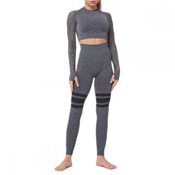 High Taist Gym Mesh Leggings Anzug