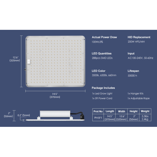 Dimmable क्वांटम बोर्ड एलईडी बढ़ो लैंप