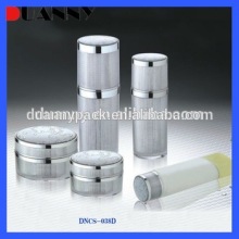 COSMETIC BOTTLE SKIN CARE WHOLE SET WITH CREAM JAR,ALUMINUM COSMETIC WHOLE SET CREAM JARS