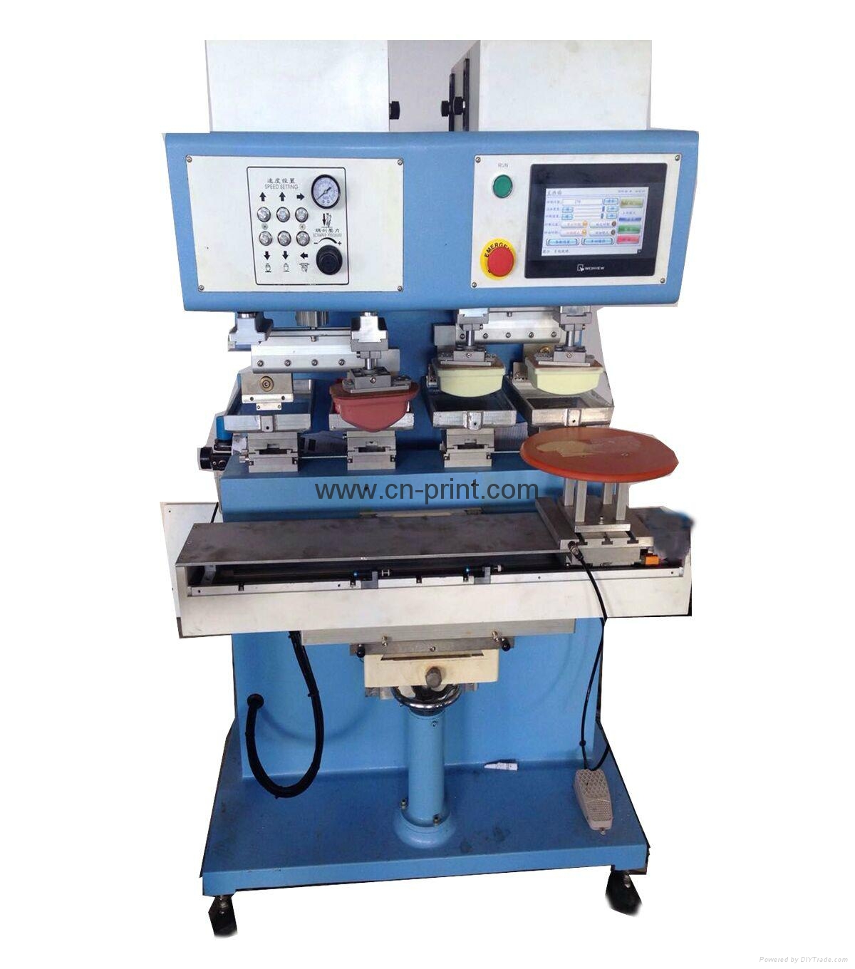 4 color independent pad ink well pad printing machine