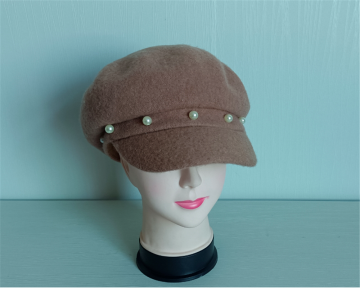 Ladies' Knitted 100% Wool Casual Cabbie Cap