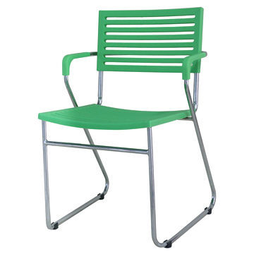Stackable plastic chair, suitable for outdoor use, also can be used as dining chair