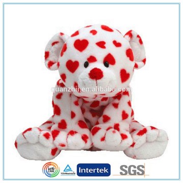 Valentine plush dog with love pattern on the body