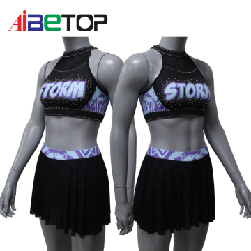 Comfortable Cheer Practice Sets Crop Tops and Skirts