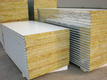 Corrosion Resistance Insulated Sandwich Panels , Mineral Wool Sandwich Panel