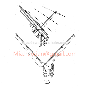 barbed wire extension arm for security fence