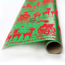 Wholesale flocking fawn design gift wrapping paper