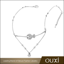 High Quality Rhodium Plated New Design Anklet with Austrian Crystal
