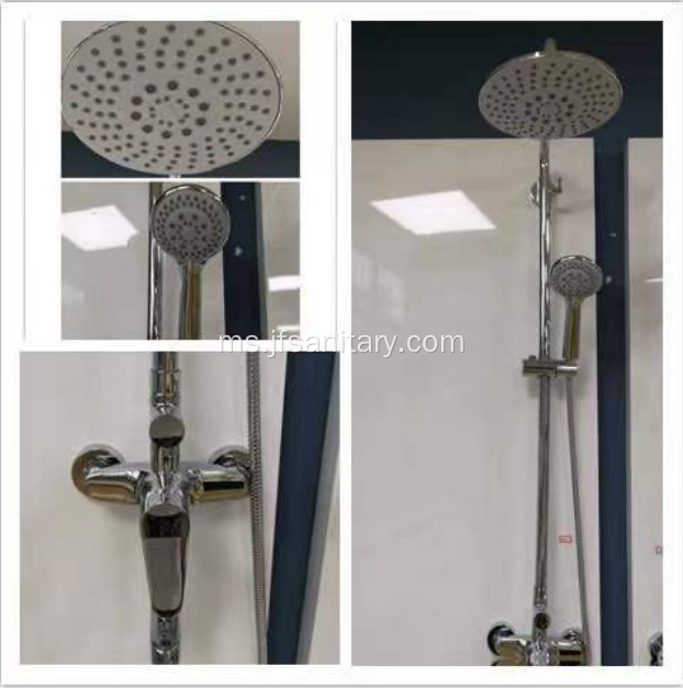 New Chrome Wall Mounted Wood Shower Faucet Set