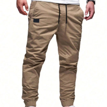 Men's Drawstring Waist Four-sided Stretch Street Wear Skinny Trousers