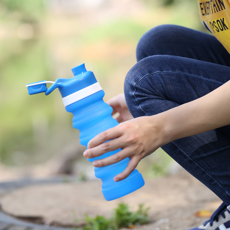 Amazon Hot Sell Retractable Silicone Water Bottle