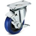 Flat Plate Swivel with Side Brake Rubber Caster