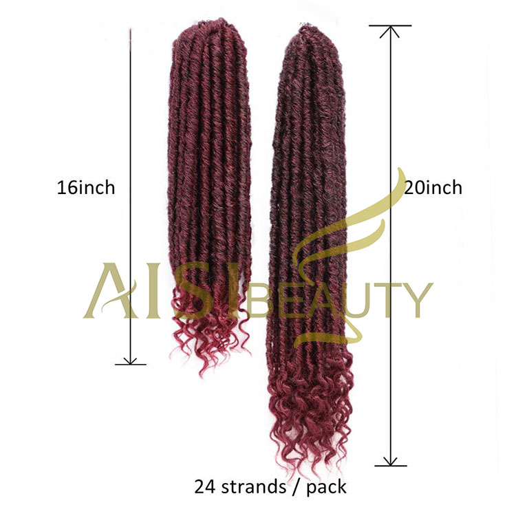 Aisi Beauty Hotselling Popular Goddess Faux Locs Braids Hair Extensions Synthetic Faux Crochet Braids Hairpieces For Black Women