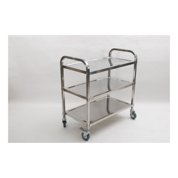 Practical stainless steel dining trolley