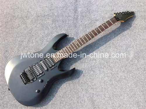 Metallic Black Color Arched Top Electric Guitar