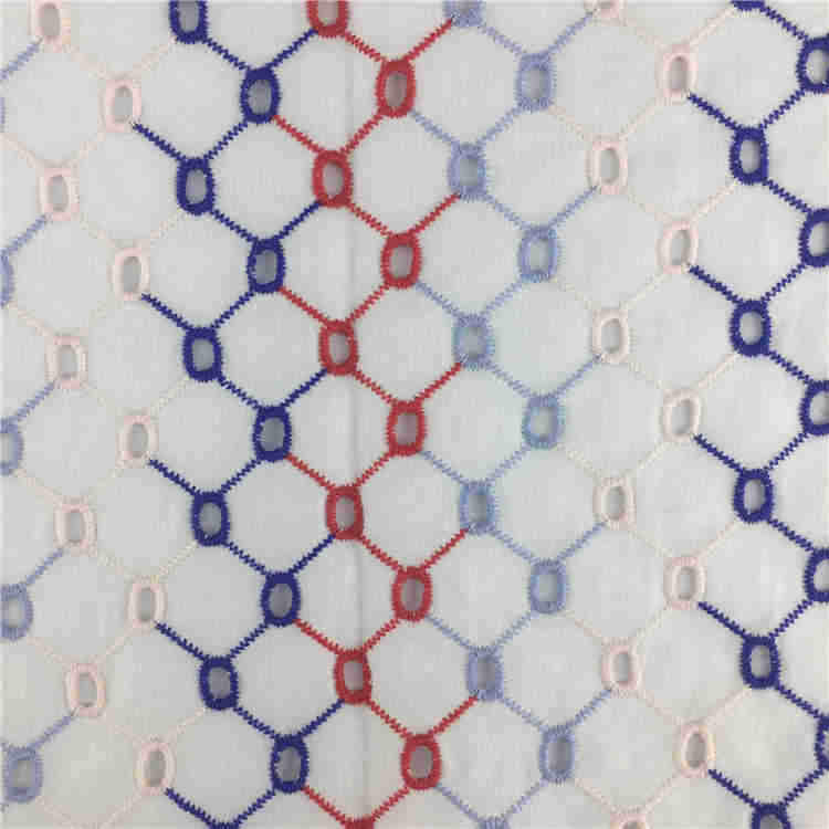 Factory direct sales The New high quality Flower multi color embroidery fabric cotton