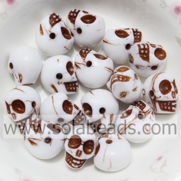 Hot Fix 10*13MM Pearl Skull Bone Shaped Beads Bulk