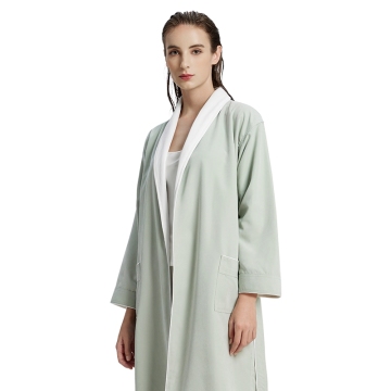 Double Layer Bathrobe with Piping for Adults