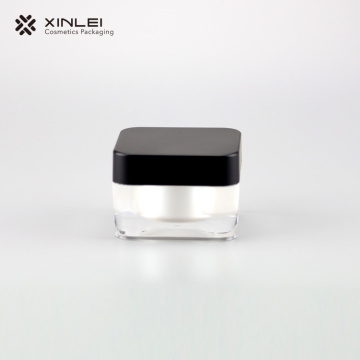 30g Square acrylic cream bottle with black lid