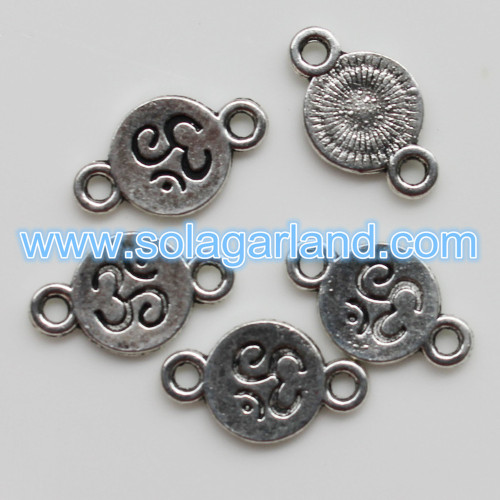 Wholesale Imitate Tibetan Silver Round Connector Charm Pendant