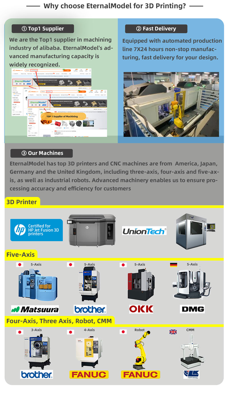 Precision Polish Surface 3d Printing Rapid Prototype CNC Customized Machining