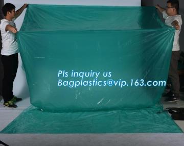 poly square bottom bag pallet top cover bags plastic vinyl cover for machines, customized PE pallet cover bag