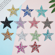 Custom Crystal Appliques: Resin Rhinestone Star Patch for Personalized Jeans
