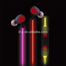 HOT selling consumer electonics NEW luminous in the dark earphones glowing LED wired earbuds with mic for cellphone