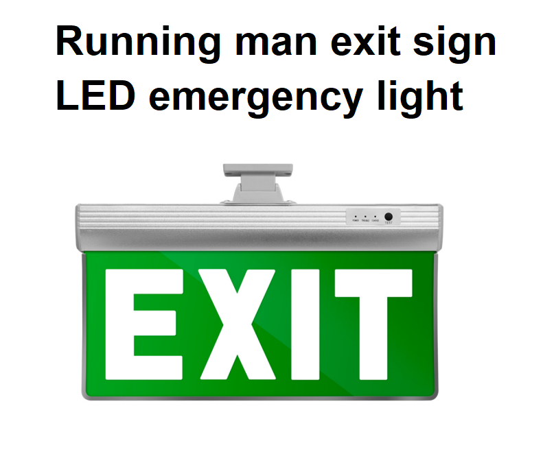 Éclairage de secours pour enseigne de sortie à LED installé