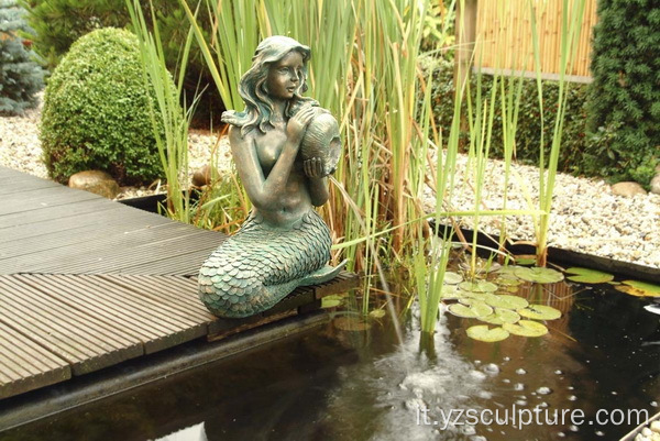 Grandezza naturale scultura di bronzo sirena