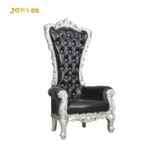 New Design Wedding Event Rental King and Queen Chairs Throne Silver