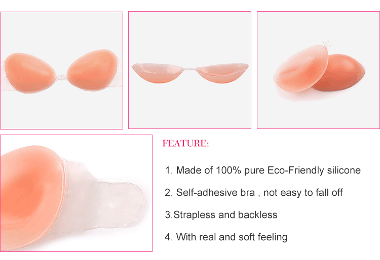 Silicone Bra Self adhesive Stick On Gel Push Up Strapless Backless Invisible Bras Adhesive Bra