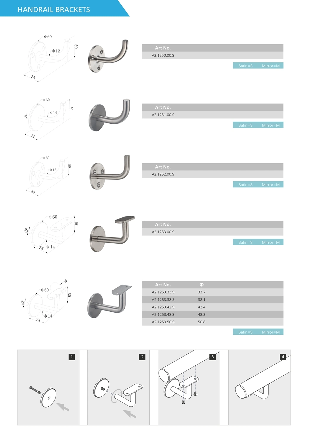 Zinc Alloy Balcony Railing Aluminium Square Stainless Steel Handrail