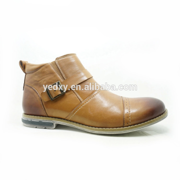 fashionable zipper style men no lace leather boots